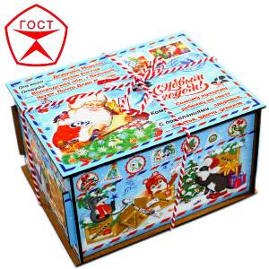 Детский новогодний подарок в премиальной упаковке весом 600 грамм по цене 828 руб